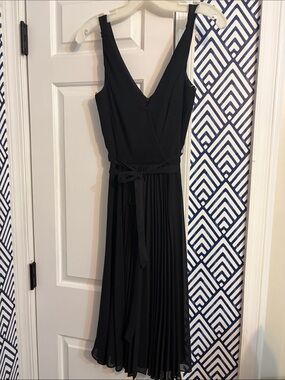 black dress for christmas Dinner Date Night Pleated Midi Army Branch:Aviation so if you fall white satin dress Kay Unger – LIANA
